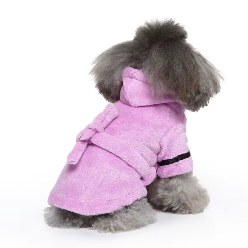 Pawdry Hooded Bathrobe – Ultra-Absorbent Towel Pajama for Clean, Comfy Dogs